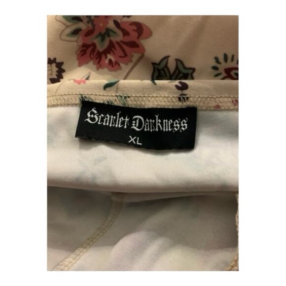 Scarlet Darkness Floral Midi Dress Size XL Victorian Sundress Prairie Fairy - Picture 6 of 7